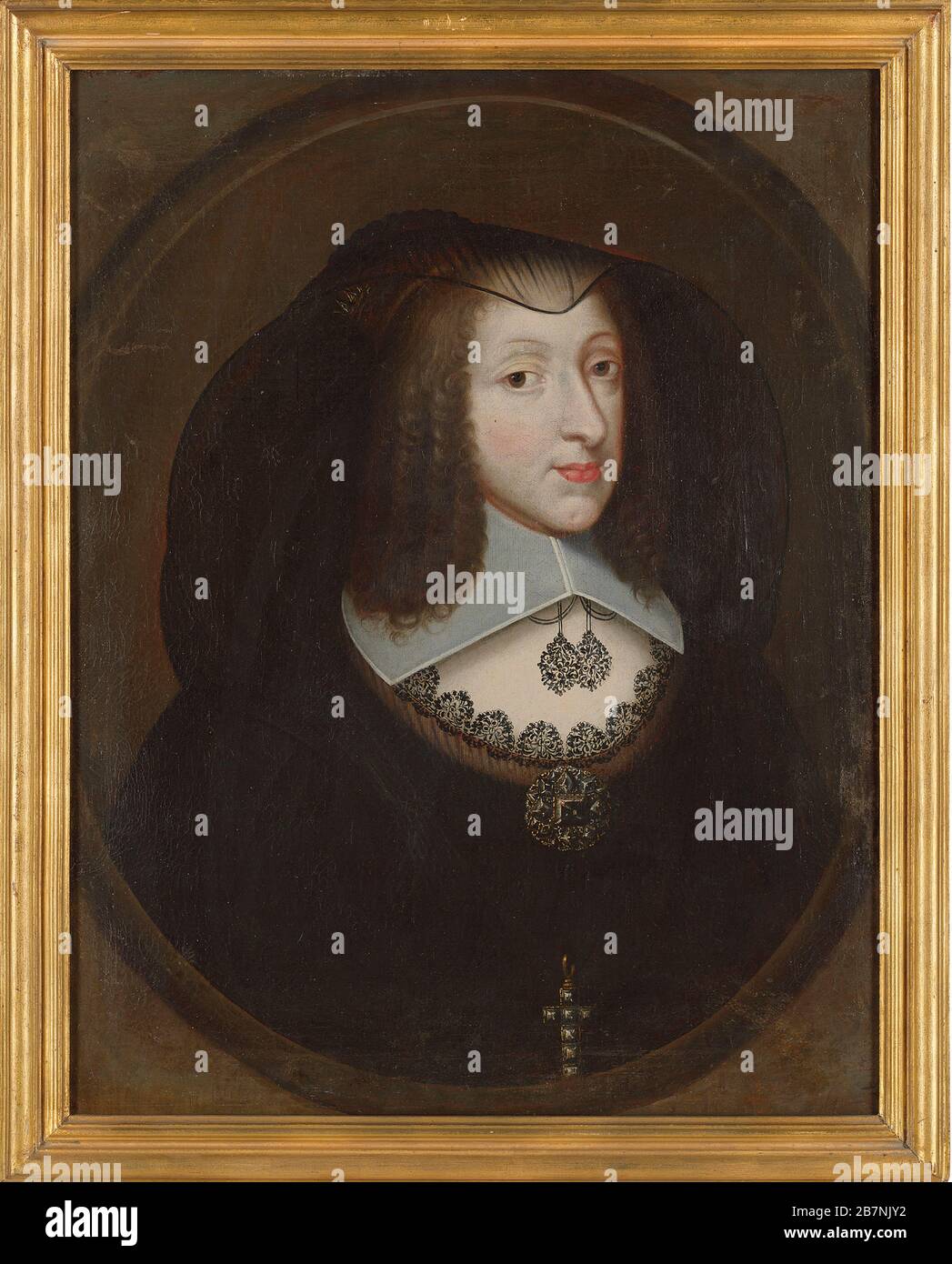 Christine Marie de France (1606-1663), Duchesse de Savoie en robe de veuve, ch. 1640. Collection privée. Banque D'Images