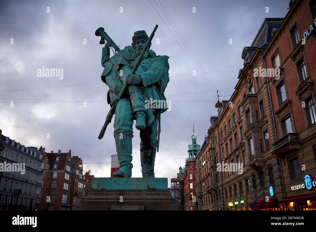 Copenhague, capitale du Danemark, Monument of : le petit souffleur de corne - place de l'hôtel de ville, Copenhague Banque D'Images