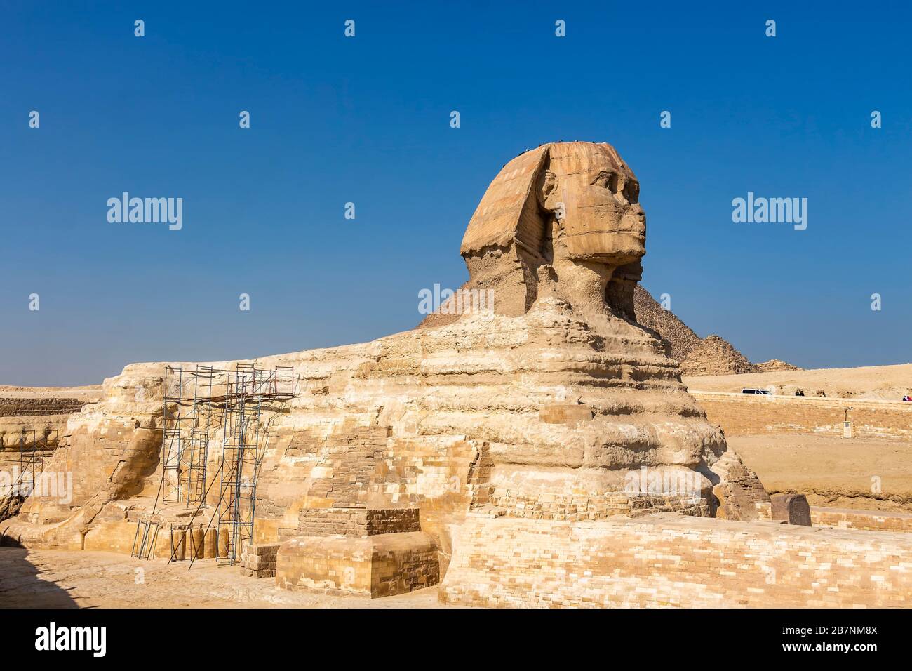 Le Grand Sphinx de Giza en cours de restauration Banque D'Images