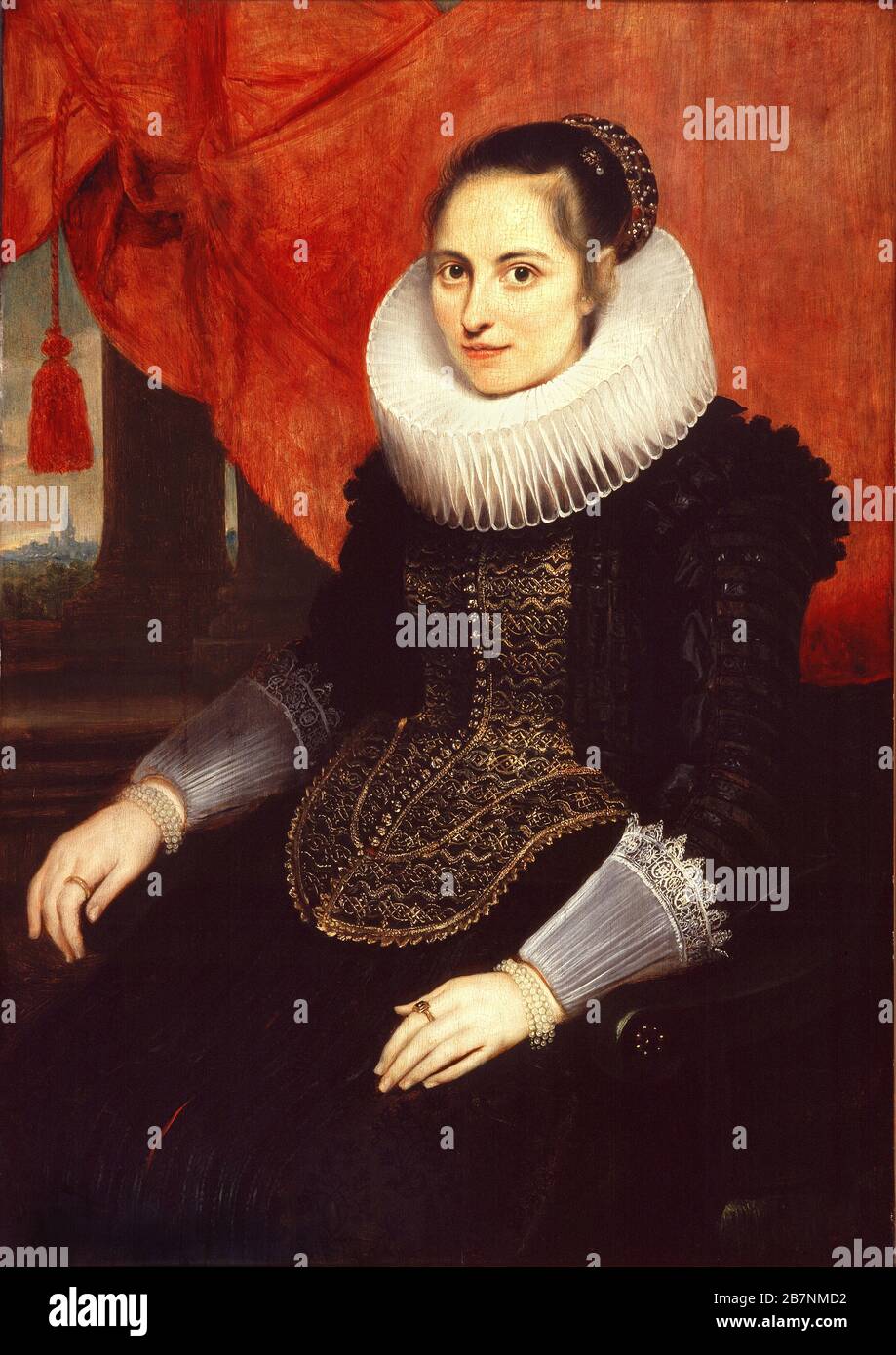 Maria van Ghiderdeuren , 1625. Trouvé dans la Collection du Musée Mayer van den Bergh, Anvers. Banque D'Images