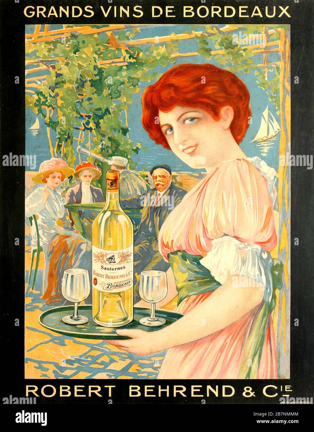 Grands vins de Bordeaux : Robert Behrend &amp; Cie, 1920. Collection privée. Banque D'Images