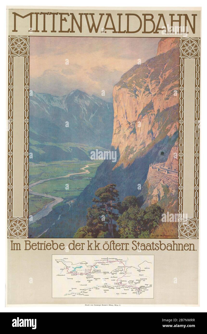 Chemin de fer Mittenwald, c. 1912. Collection privée. Banque D'Images
