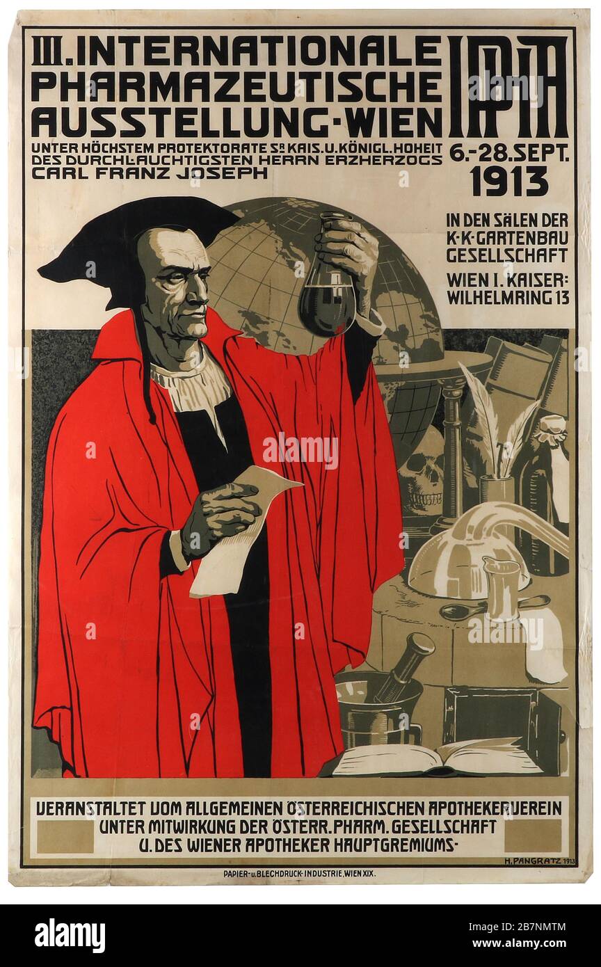III exposition pharmaceutique internationale Vienne, 1913. Collection privée. Banque D'Images