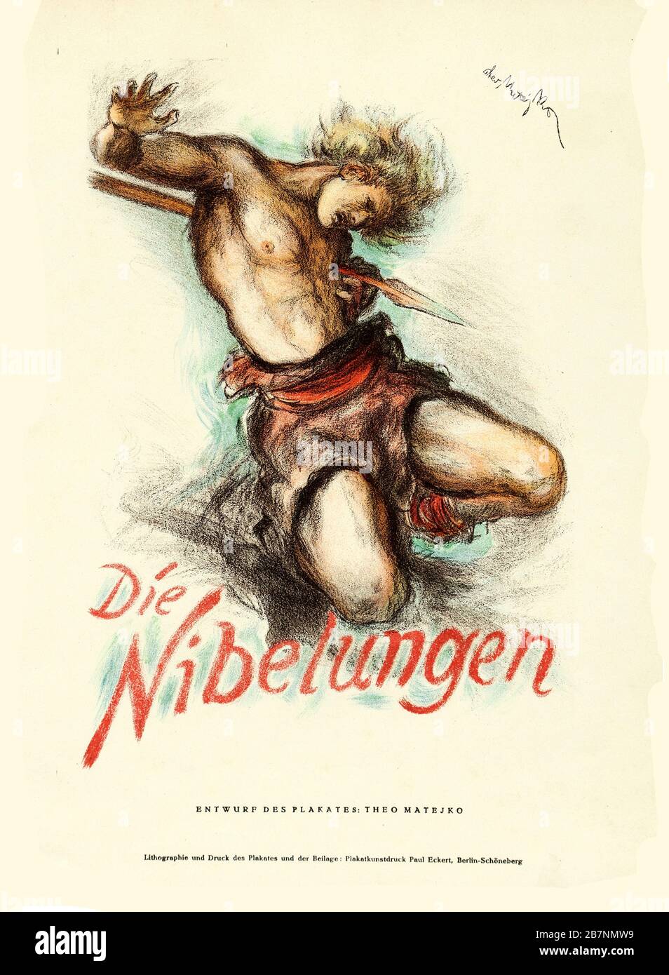 Affiche du film Die Nibelungen: Siegfried par Fritz Lang, 1924. Collection privée. Banque D'Images