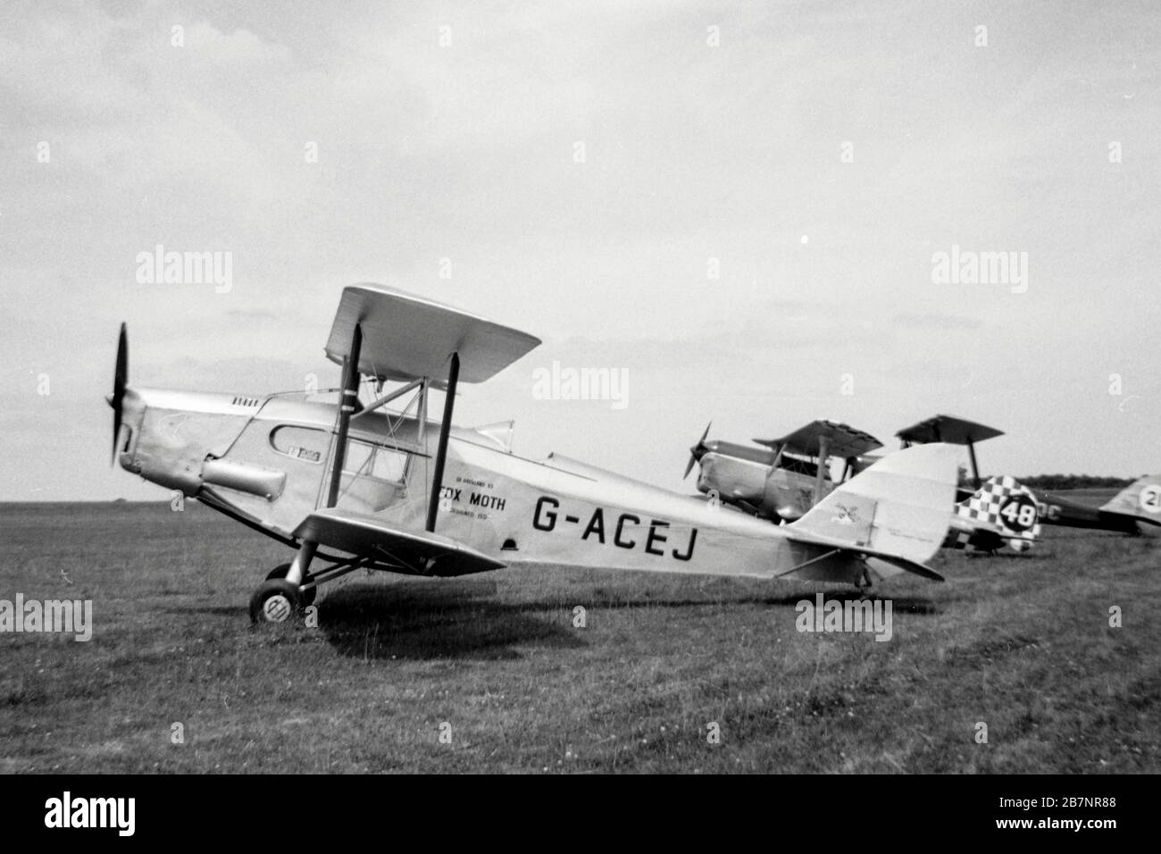 A de Havilland Fox Moth à l'aérodrome de Sywell, northamptonshire en 1967 Banque D'Images