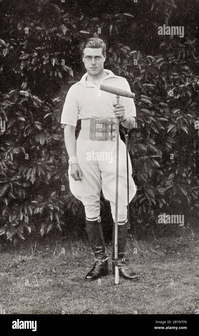 Prince Edward, futur Edward VIII, plus tard duc de Windsor, 1894 à 1972. Vu ici habillé pour un match de polo. De H.R.H. UNE étude de caractère du Prince de Galles, publié en 1928. Banque D'Images