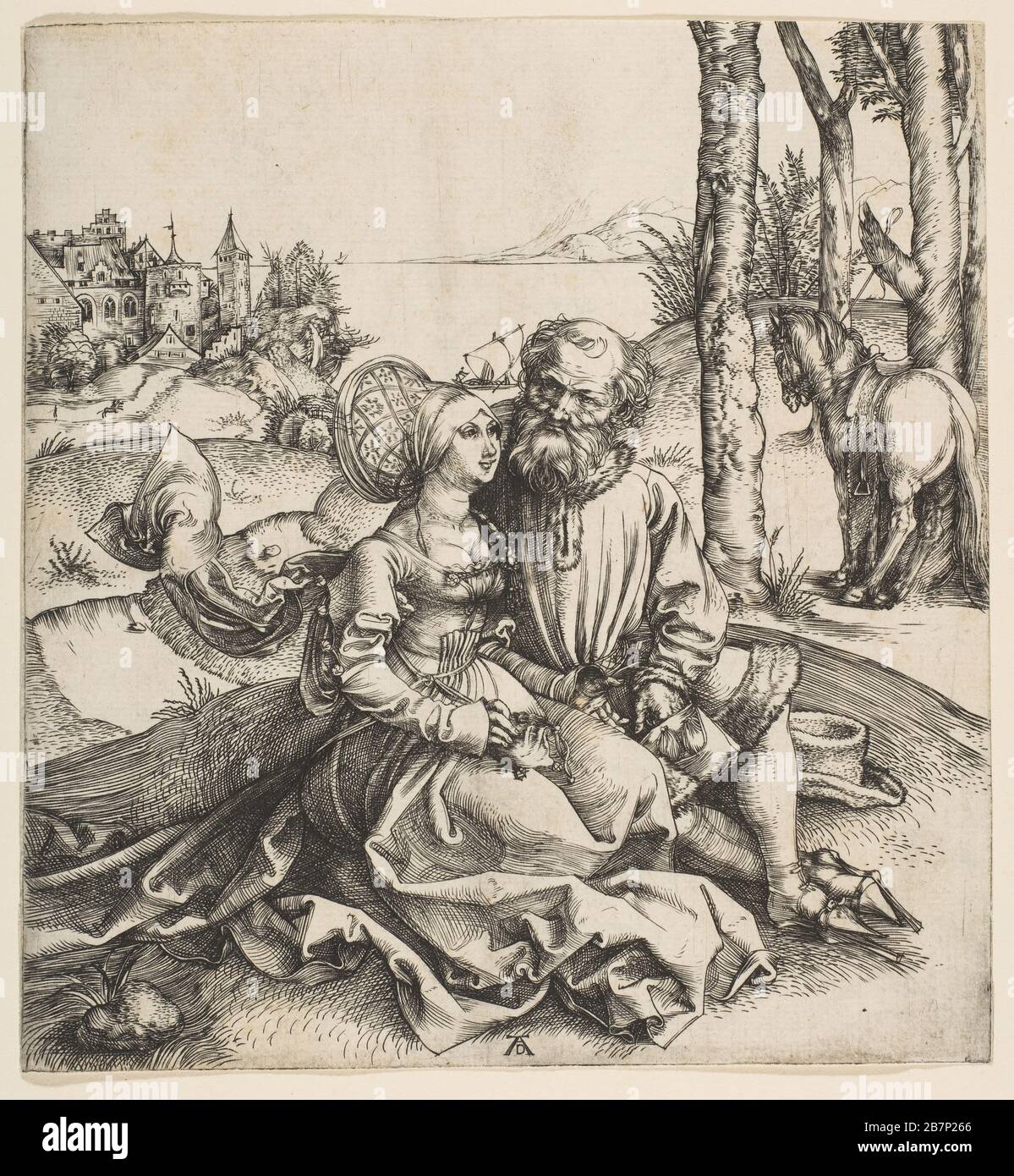 Le couple inassorti, CA. 1495. Banque D'Images