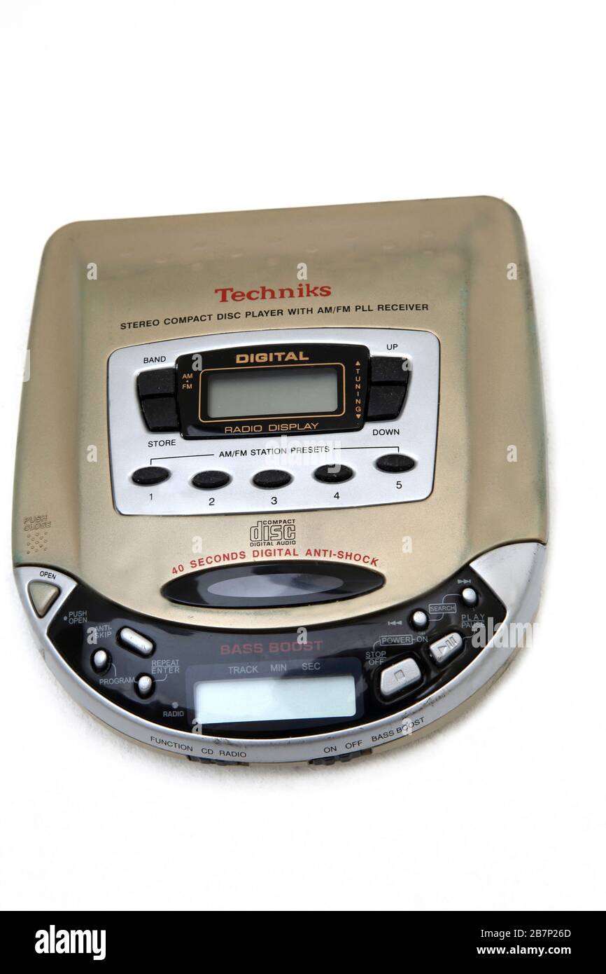 Lecteur de disques compacts stéréo portable Techniks avec radio numérique Banque D'Images