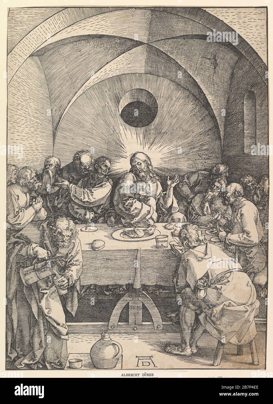La dernière Cène, de la grande Passion, 1510. Banque D'Images