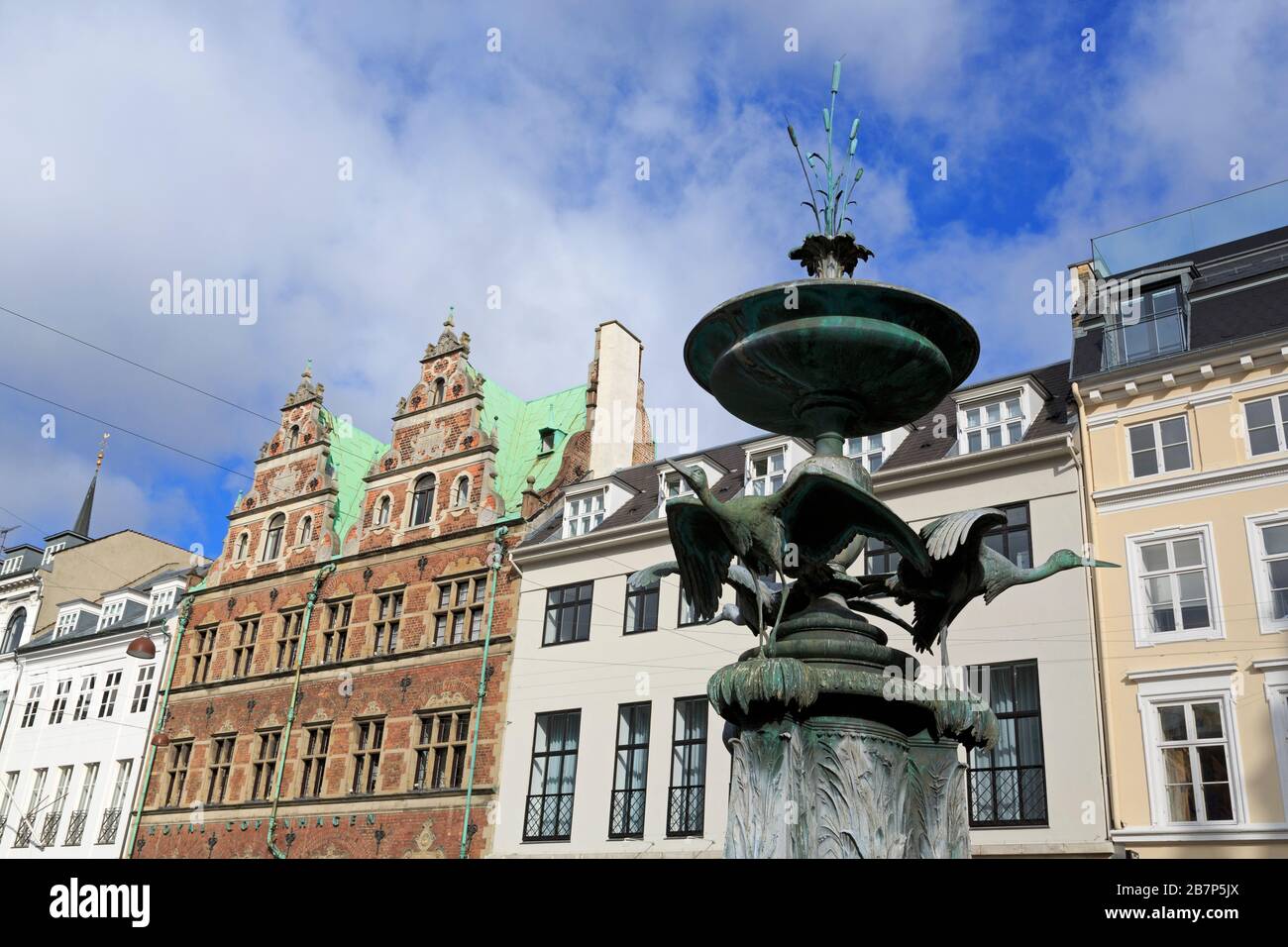 Fontaine à Hojbro Plads, Copenhague, Zélande, Danemark, Europe Banque D'Images