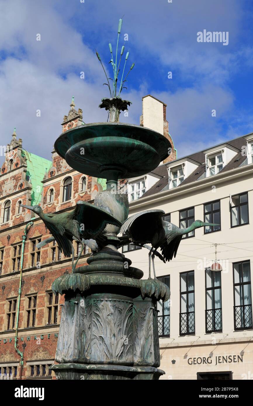 Fontaine à Hojbro Plads, Copenhague, Zélande, Danemark, Europe Banque D'Images