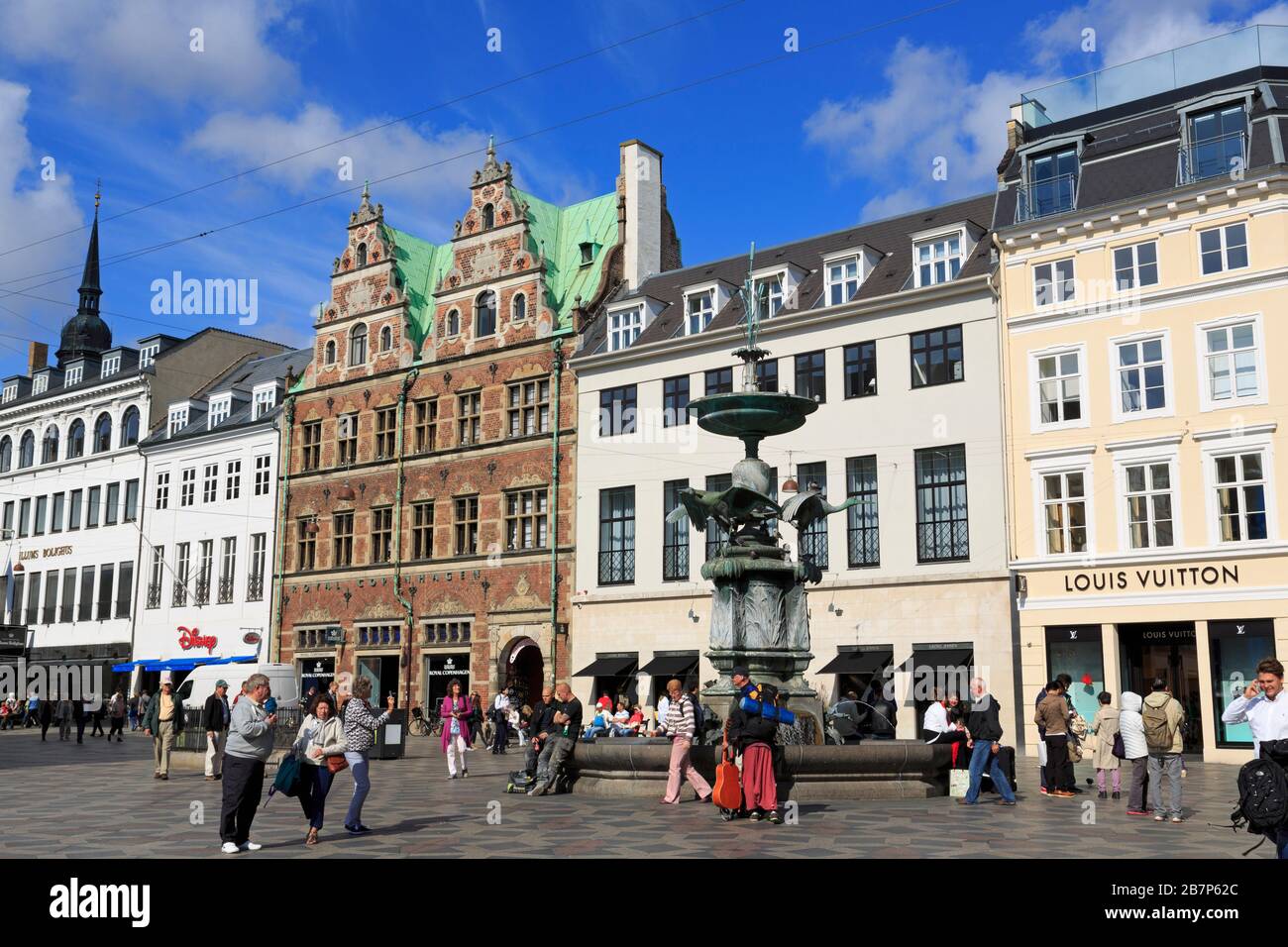 Fontaine à Hojbro Plads, Copenhague, Zélande, Danemark, Europe Banque D'Images