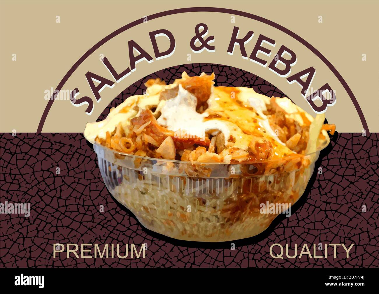 Salade kebab Istanbul - vecteur - nourriture, spécialité Illustration de Vecteur