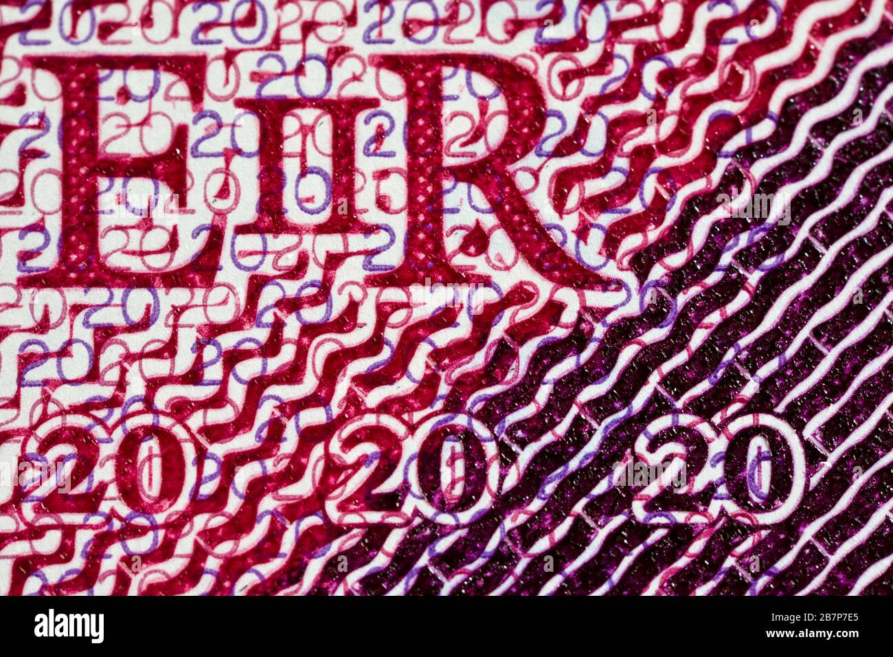 Macro-photo du nouveau billet de 20 £ Banque D'Images