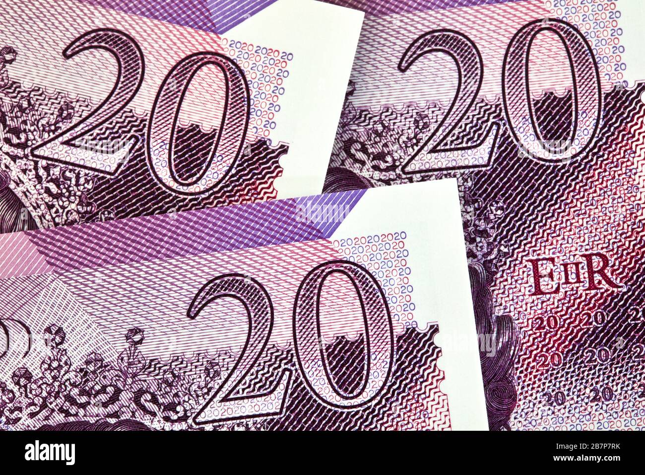 Gros plan sur les nouveaux billets de 20 £ Banque D'Images