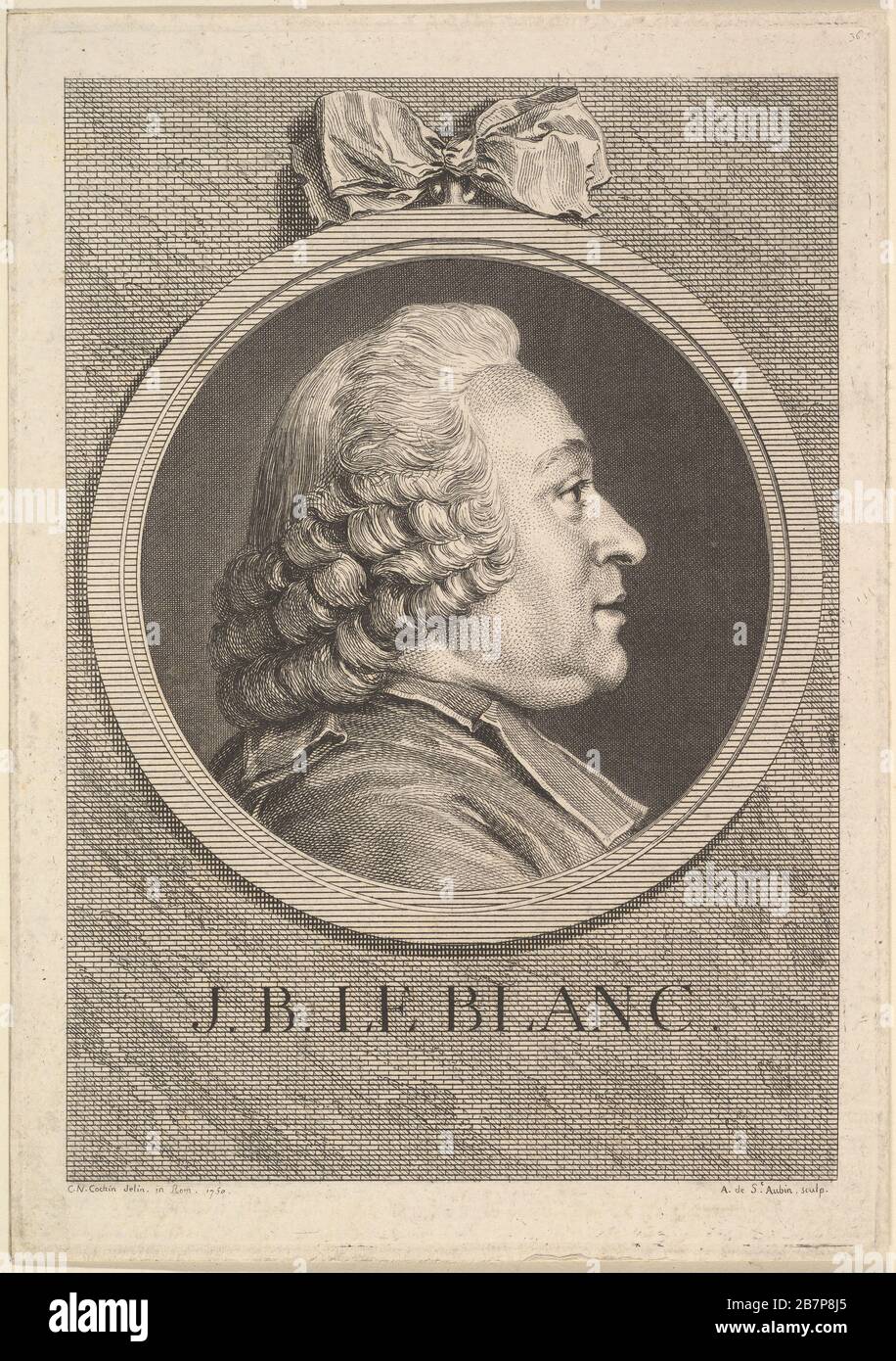 Portrait de JeanBaptiste le Blanc, 1750. Après Charles Nicolas Cochin