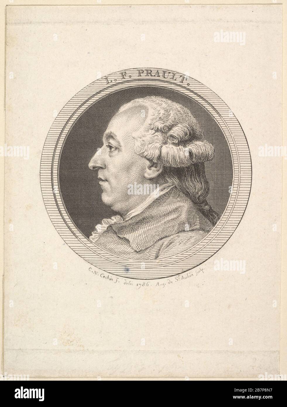 Portrait de L. F. Pault, 1787. Après Charles Nicolas Cochin II Banque D'Images Portrait de L. F. Pault, 1787. Après Charles Nicolas Cochin II Banque D'Images
