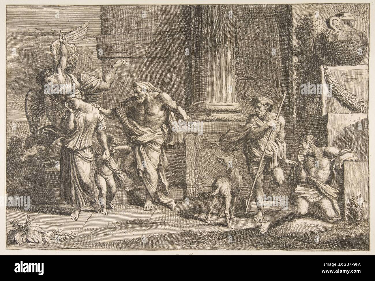 Expulsion de Hagar, 1646-70. Après Giovanni Benedetto Castiglione Banque D'Images