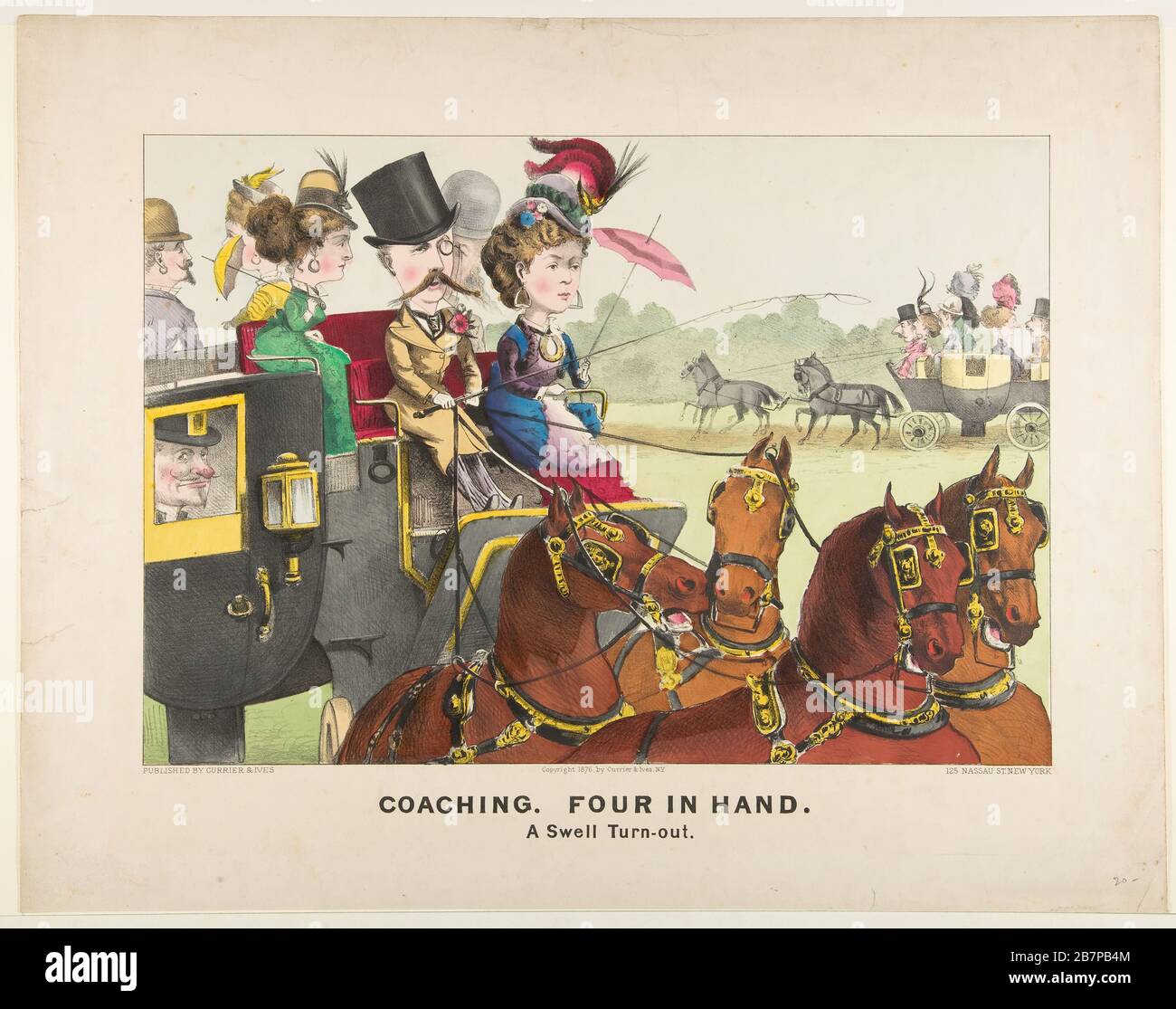 Coaching - quatre en main - un tour de puits, 1876. Banque D'Images Coaching - quatre en main - un tour de puits, 1876. Banque D'Images