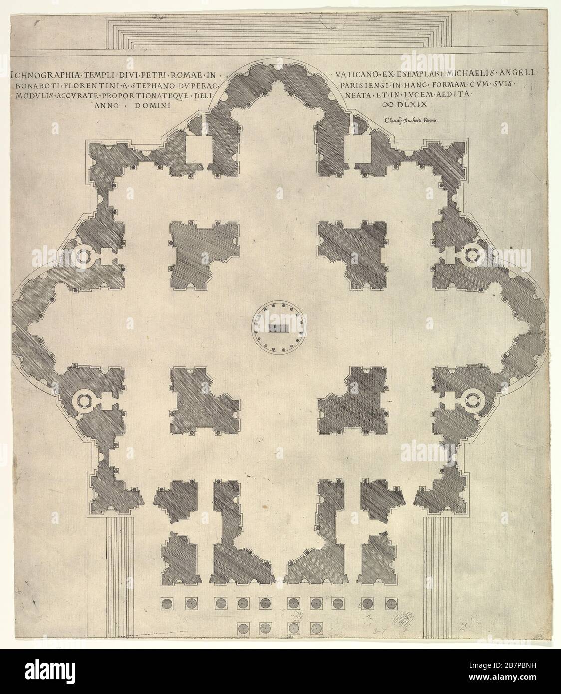 Spéculum Romanae Magnificentiae : plan de Saint-Pierre, 1569. Banque D'Images