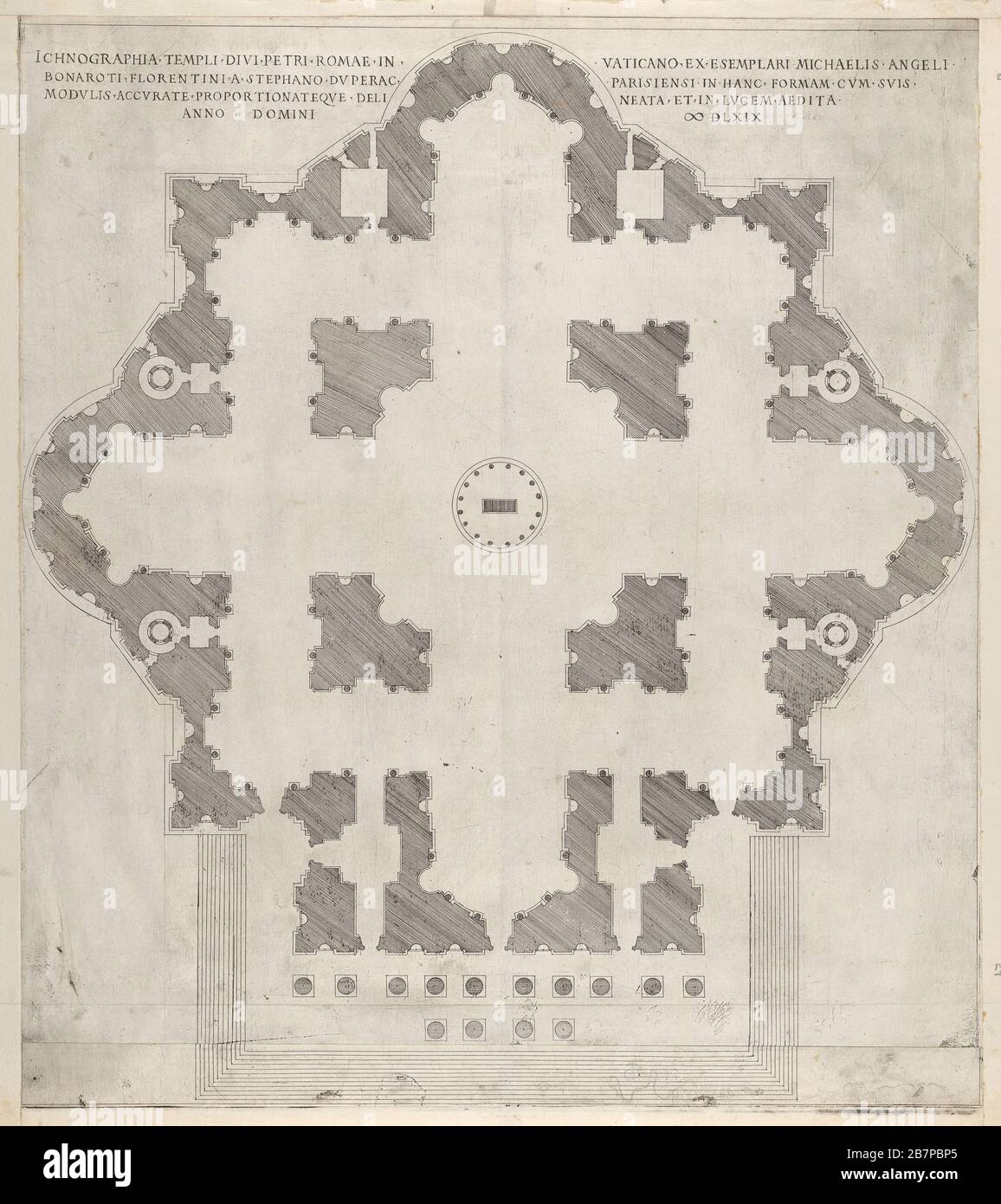 Spéculum Romanae Magnificentiae : plan de Saint-Pierre, 1569. Banque D'Images