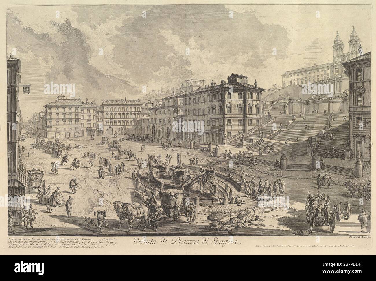 La Piazza di Spagna (Veduta di Piazza di Spagna), CA. 1750. Banque D'Images