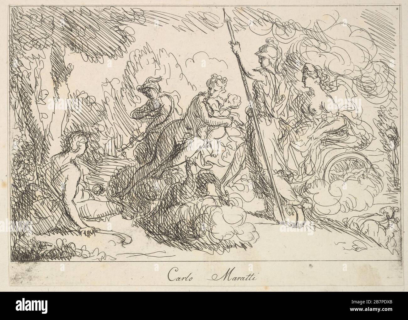 Les dieux et les déesses dans un paysage, 1740-1802. Banque D'Images