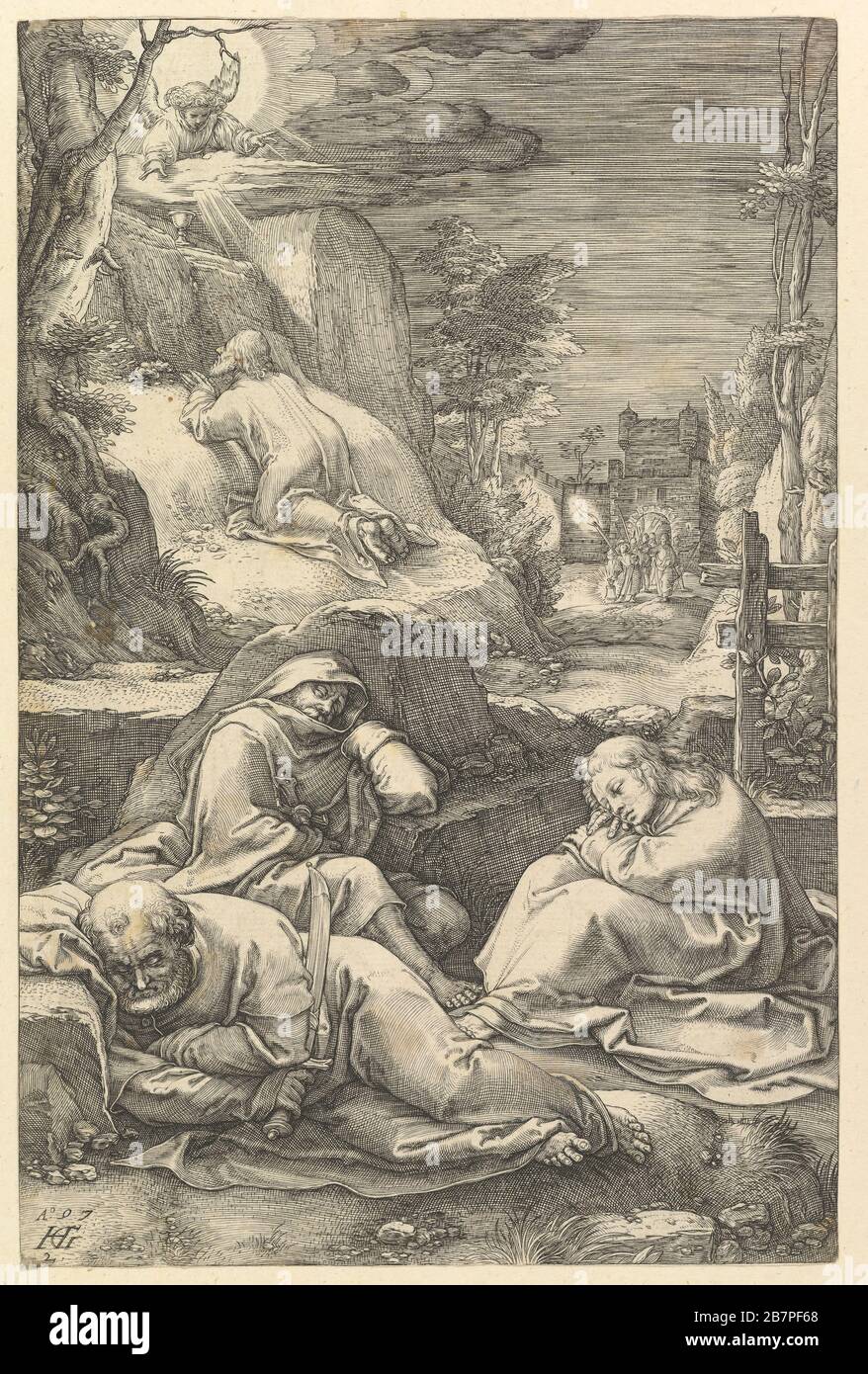 L'Agonie dans le jardin, de la Passion du Christ, 1597. Banque D'Images