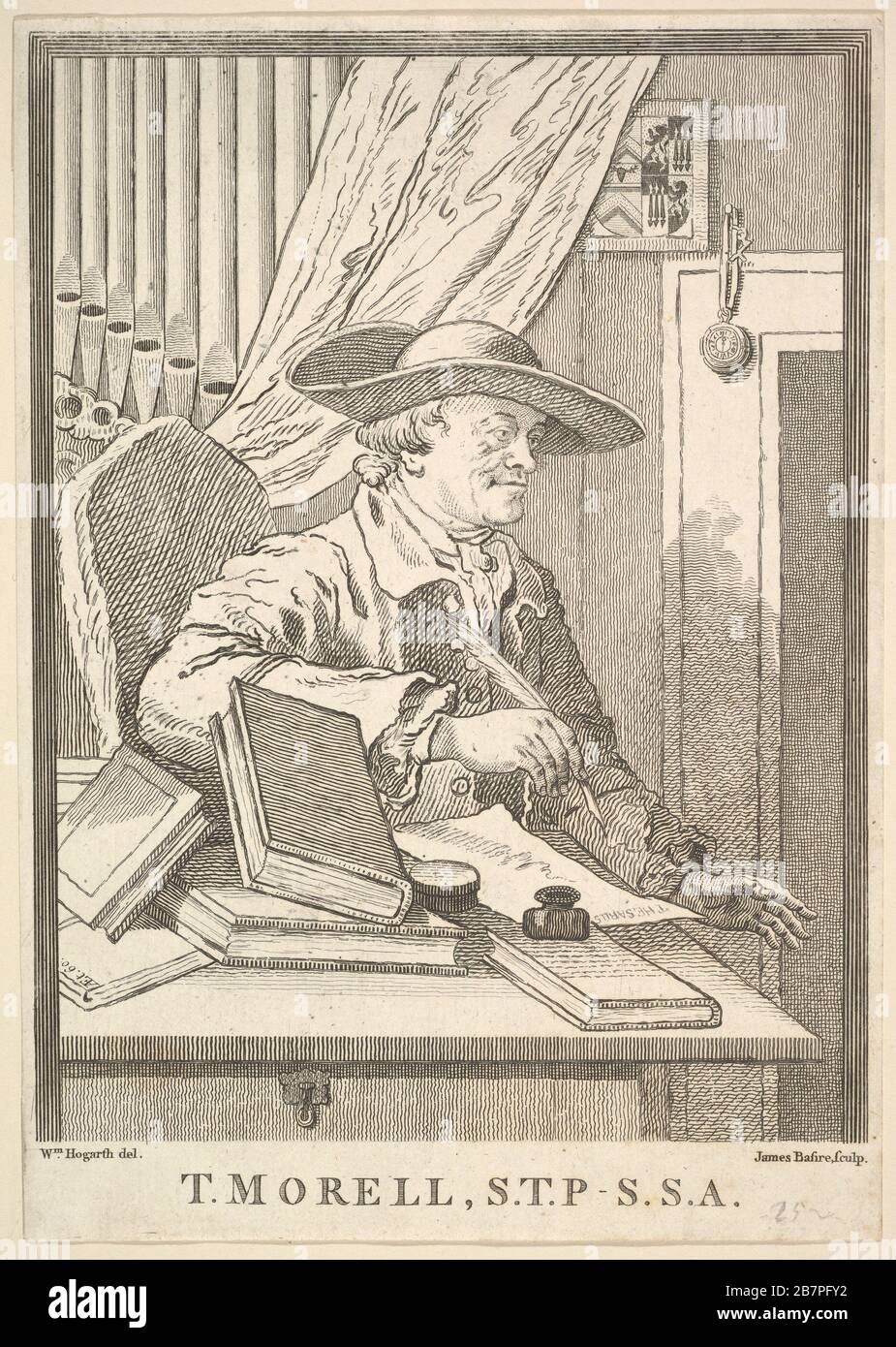 Thomas Morell, S.T.P.- S.S.A., février 1762. Après William Hogarth Banque D'Images