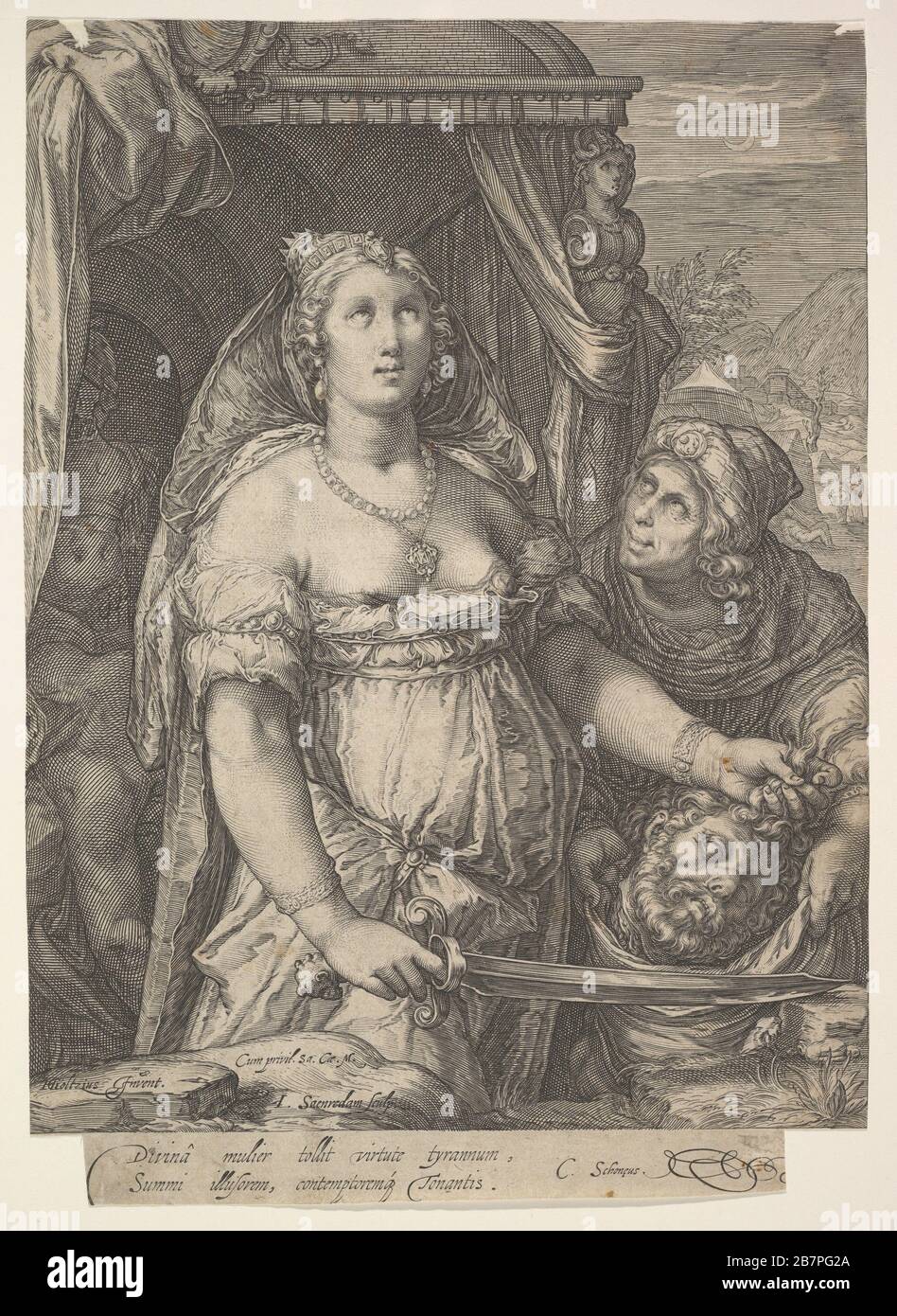 Judith et le chef de Holofernes, 1575&#x2014;1607. Après Hendrick Goltzius Banque D'Images