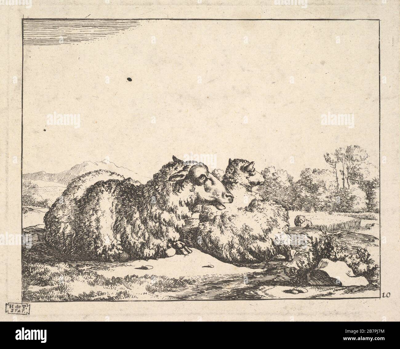 Mouton, à partir d'un jeu de 16 plaques, 1664. Banque D'Images