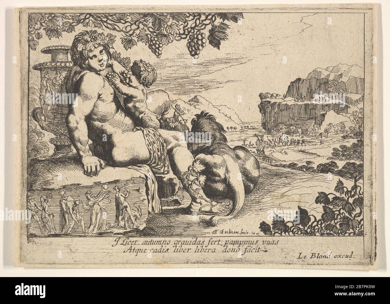 Bacchus, Satyr et Lion, 1610-1642. Banque D'Images