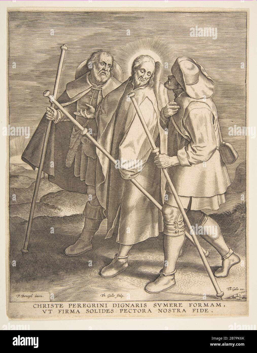 Christ et les disciples sur le chemin d'Emmaus, 1571. Banque D'Images