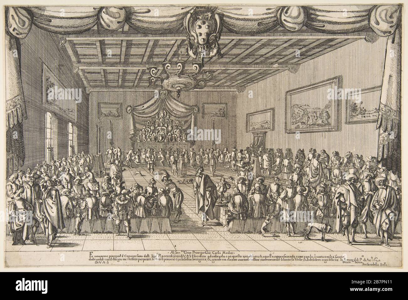 Banquet du Piacevoli, 1627. Banque D'Images