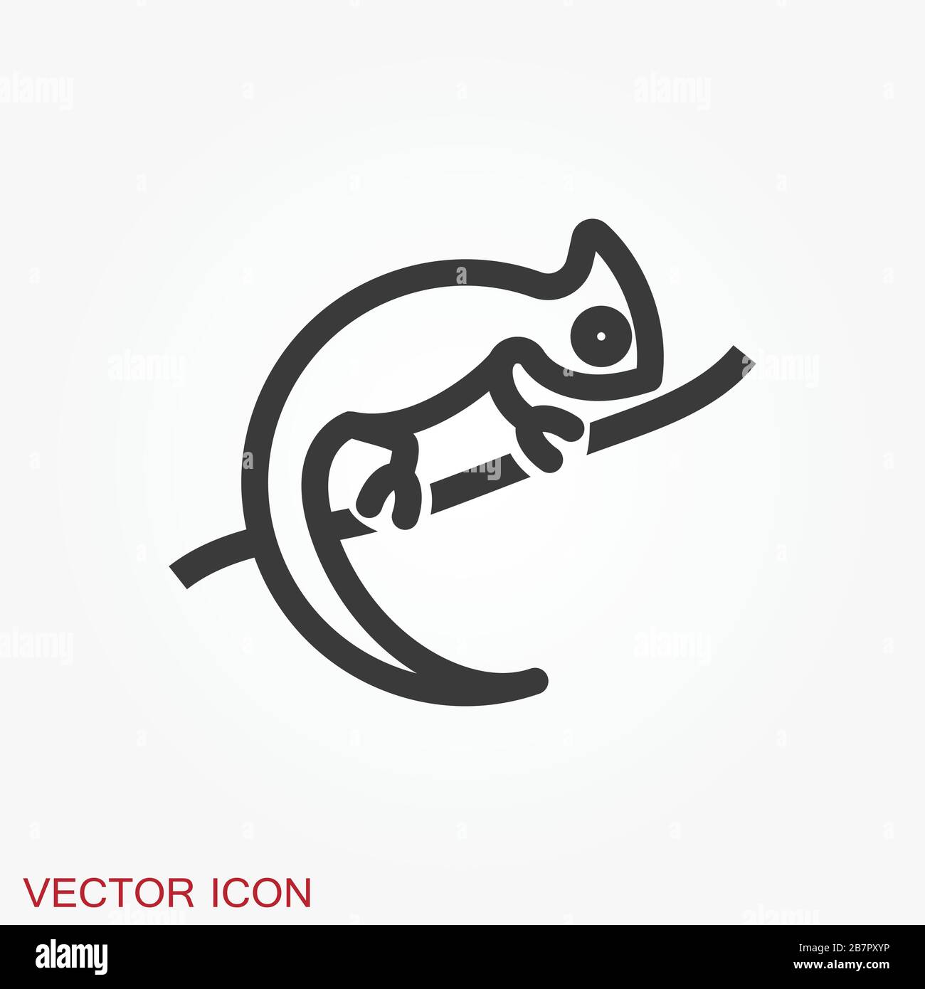 Icône Vector Lizard sur fond blanc, Vector gecko Illustration de Vecteur