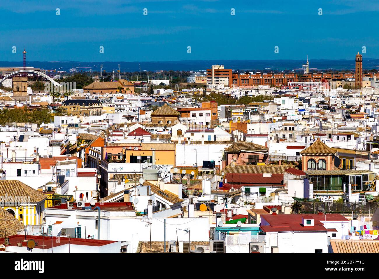 Vue sur la ville depuis Metropol Parasol, Plaza de la Encarnación, Séville, Espagne Banque D'Images
