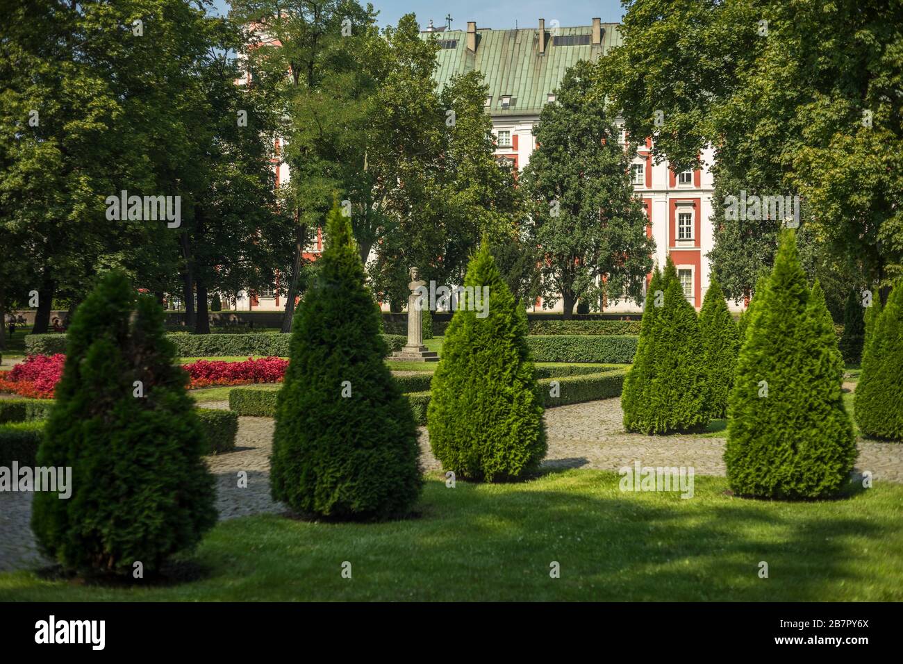 Un buste de Chopin dans le parc Frédéric Chopin à Poznan, Pologne 2019. Banque D'Images