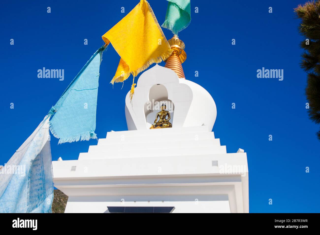 Benalmádena Stupa. Stupa d'Iluminacion à Benalmadena, Malaga, Espagne. Banque D'Images