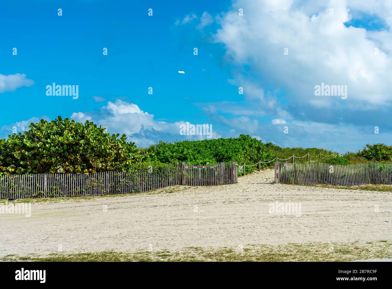 Plage de sable à Miami, en Floride Banque D'Images