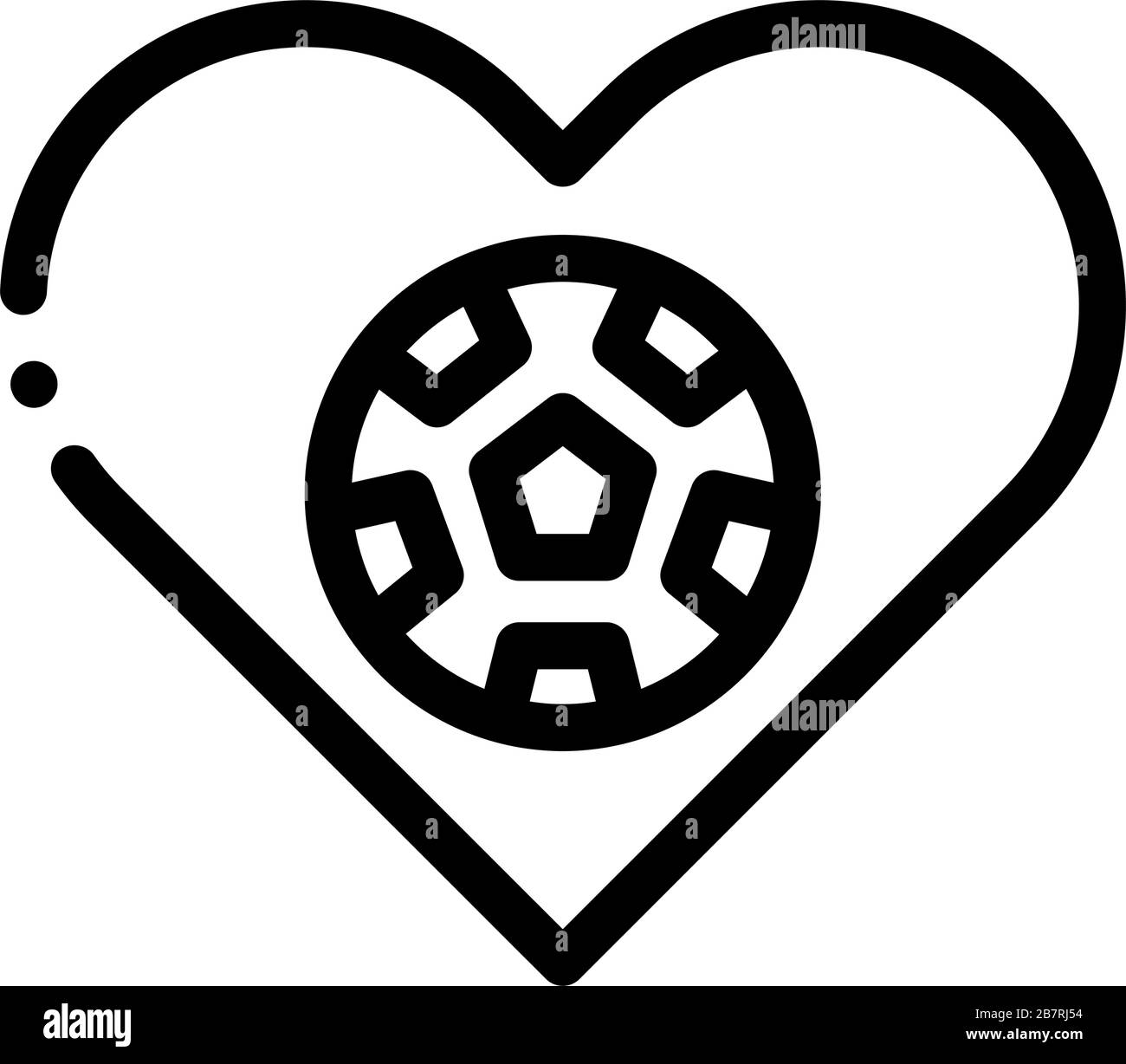 Illustration vectorielle de l'icône Football en forme de coeur Illustration de Vecteur