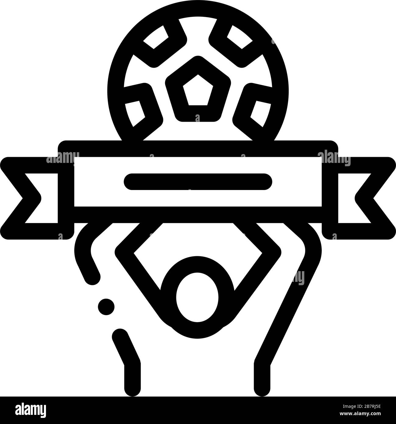 Le football surtout l'icône Vector Outline Illustration Illustration de Vecteur