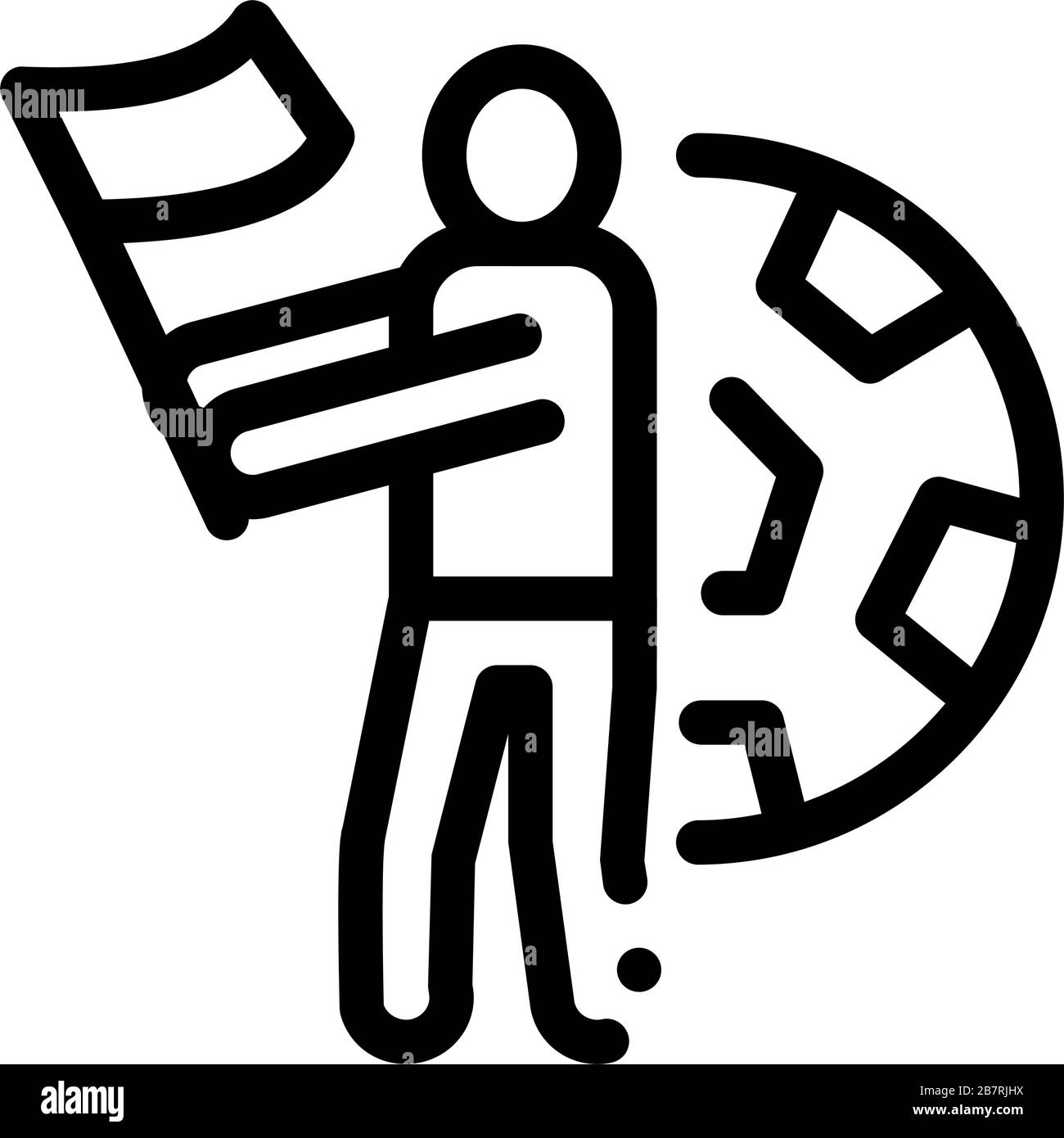 Illustration vectorielle de l'icône du ventilateur de football Illustration de Vecteur