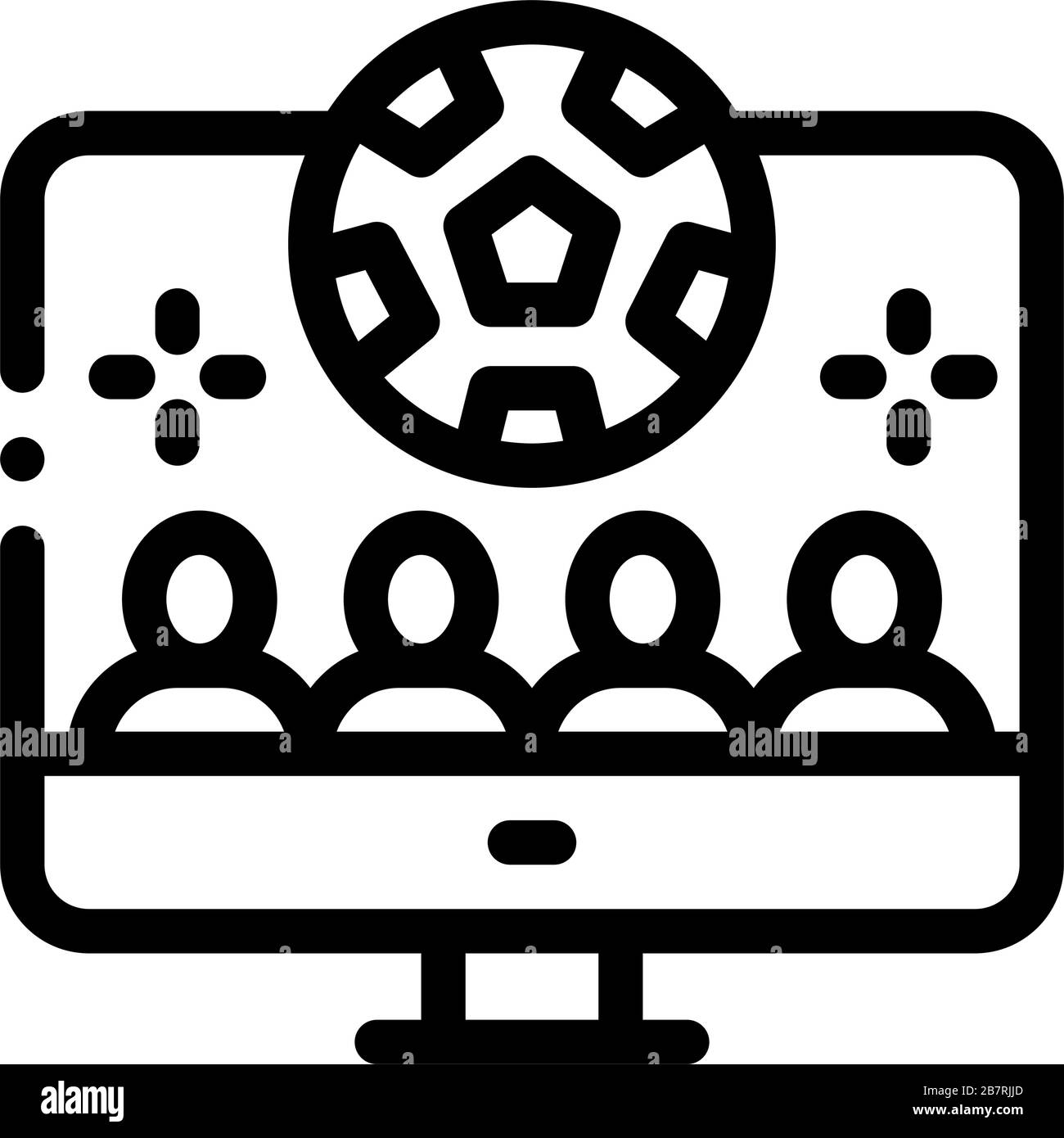 Illustration du contour vectoriel de la vue Football en ligne Illustration de Vecteur