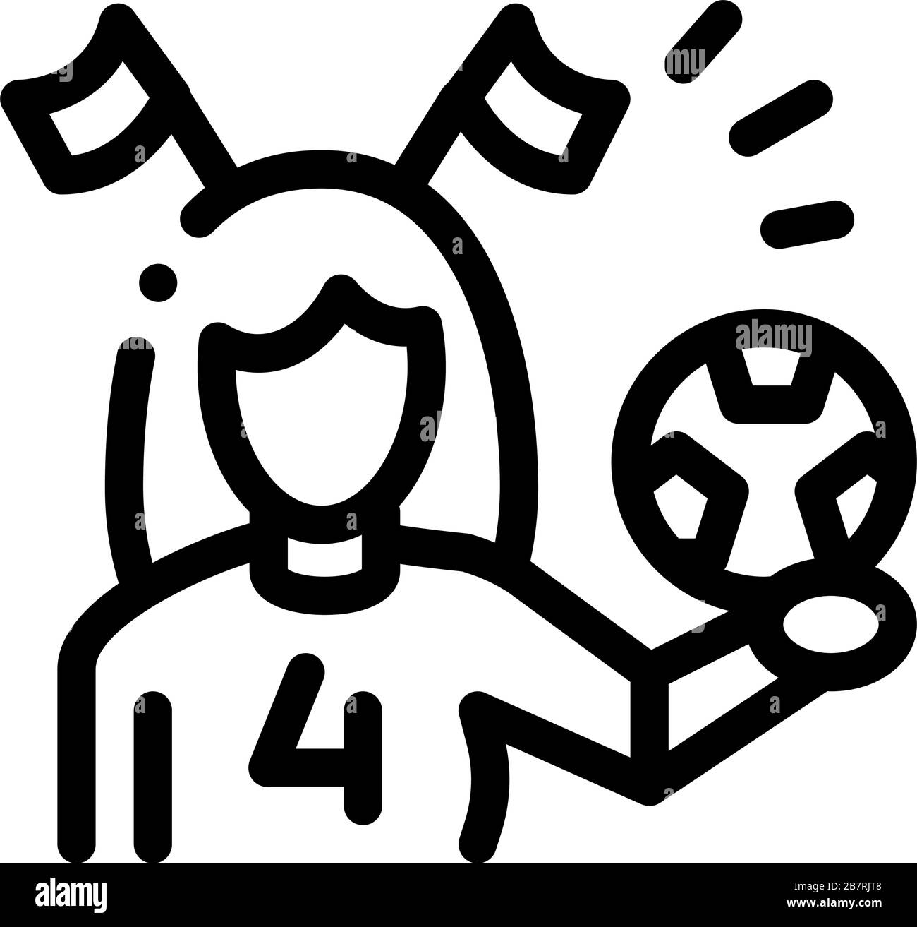 Femme Football Cheerleader icône Illustration Illustration de Vecteur