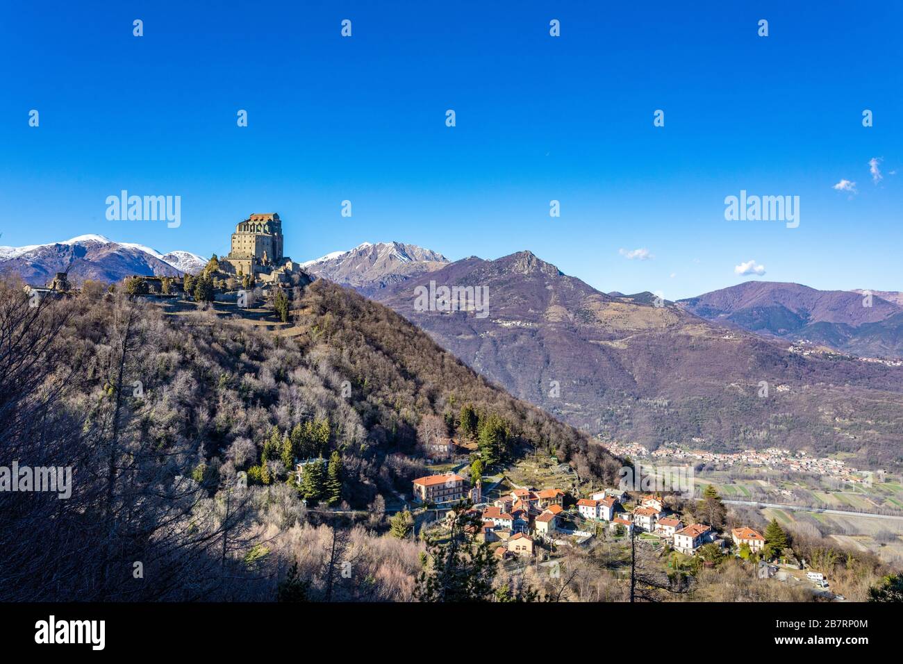 Abbaye et château de Sacra di San Michele - Val di Susa, Turin Banque D'Images