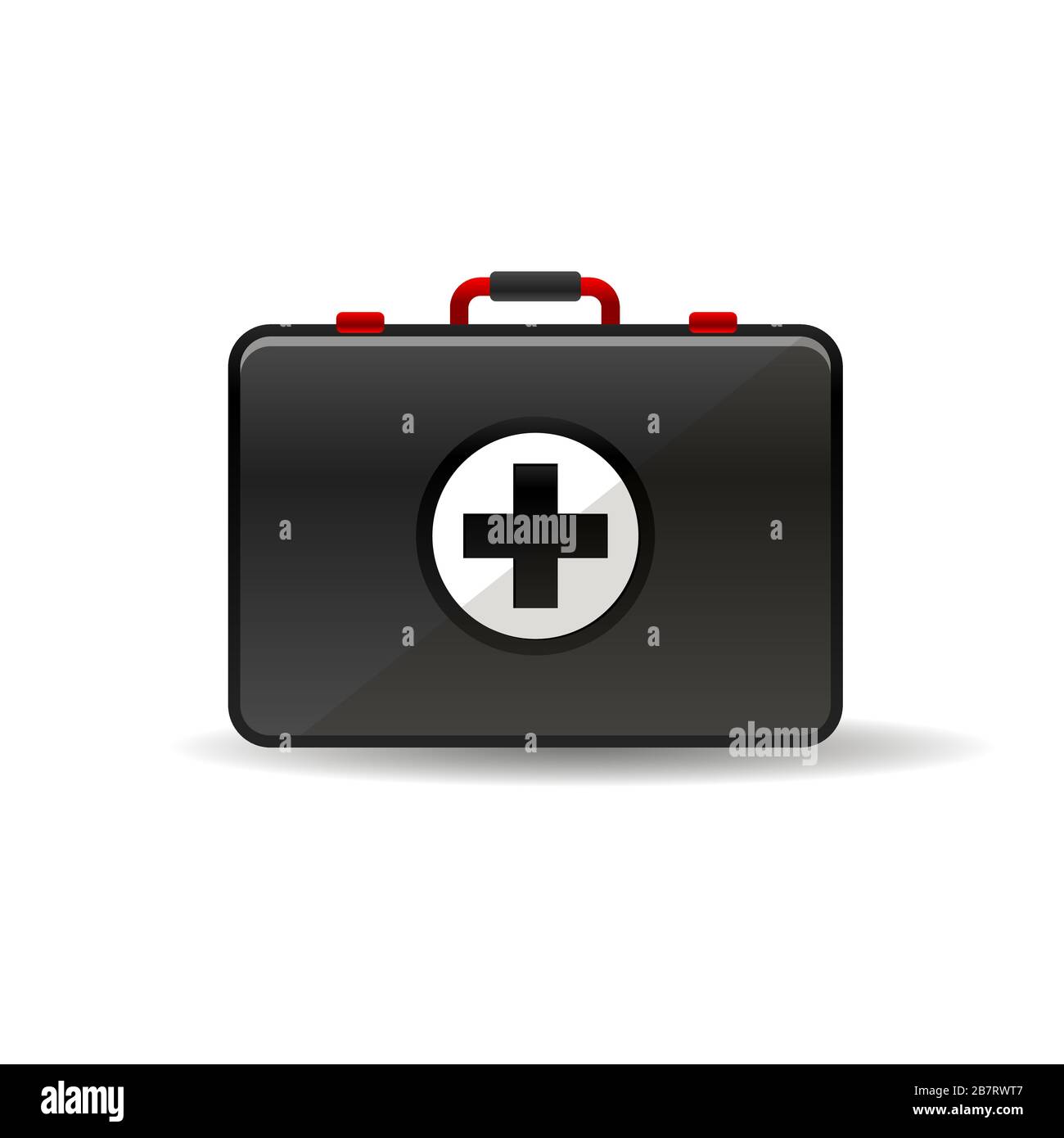 Icône de boîte du kit d'aide anti-virus de premiers soins Illustration de Vecteur