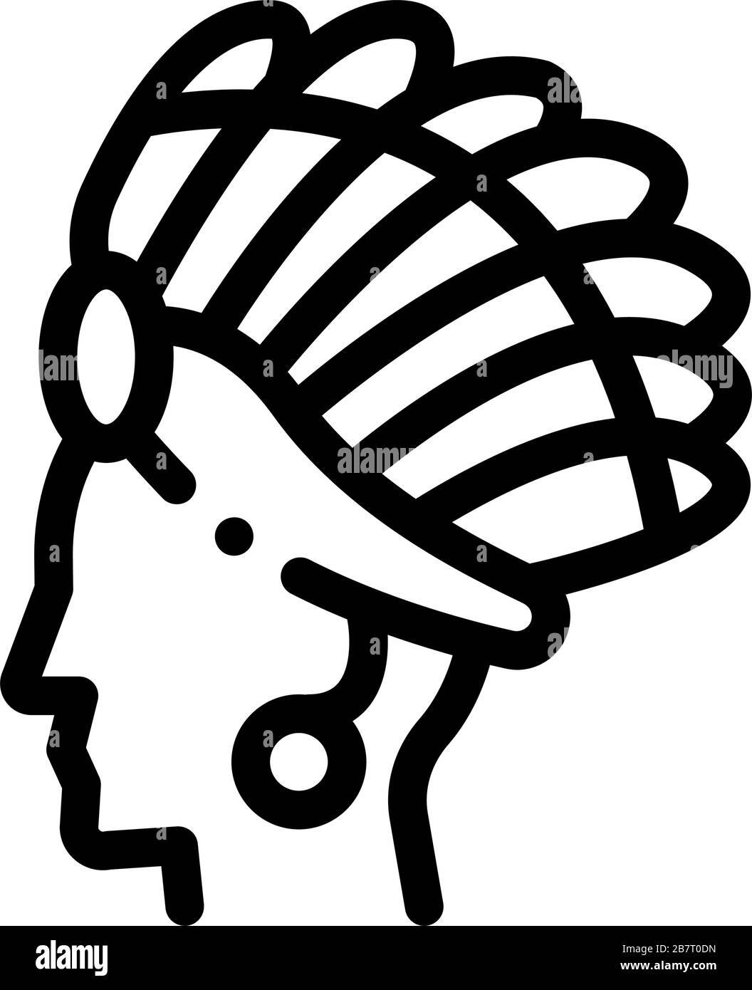 Illustration du contour vectoriel de l'icône Aztec Headdress Illustration de Vecteur