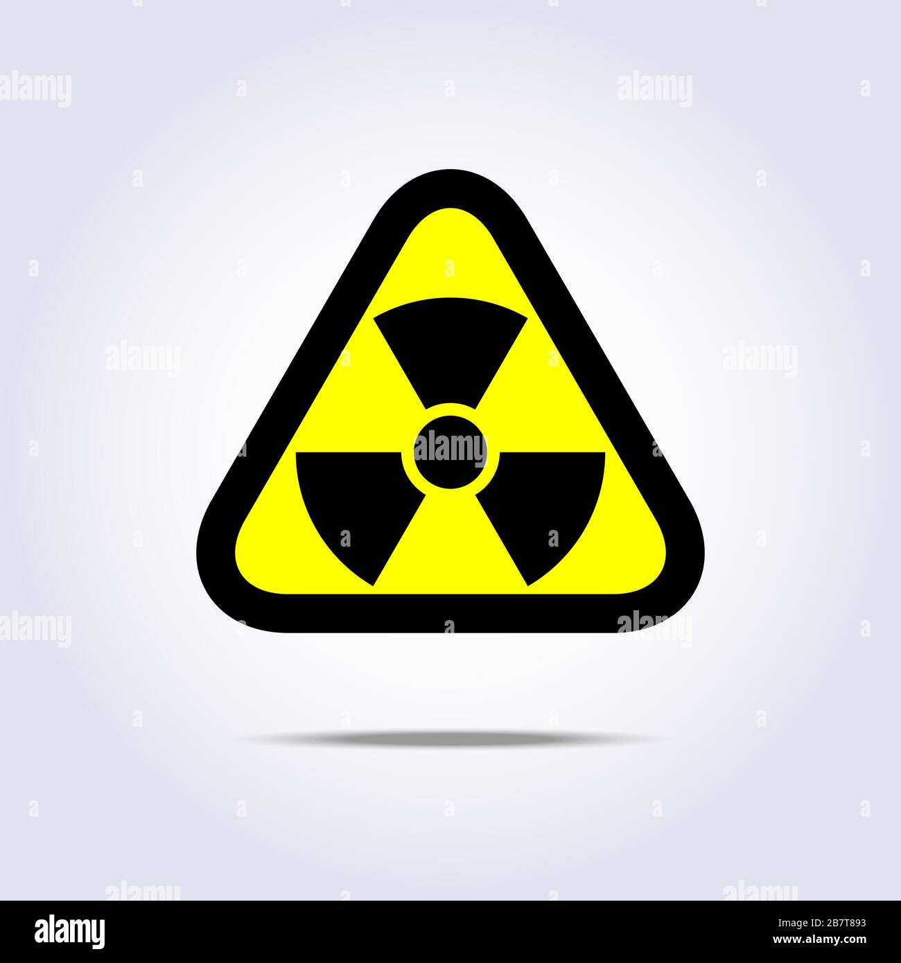 Symbole de danger de radioactivité icône d'alimentation noire jaune Illustration de Vecteur