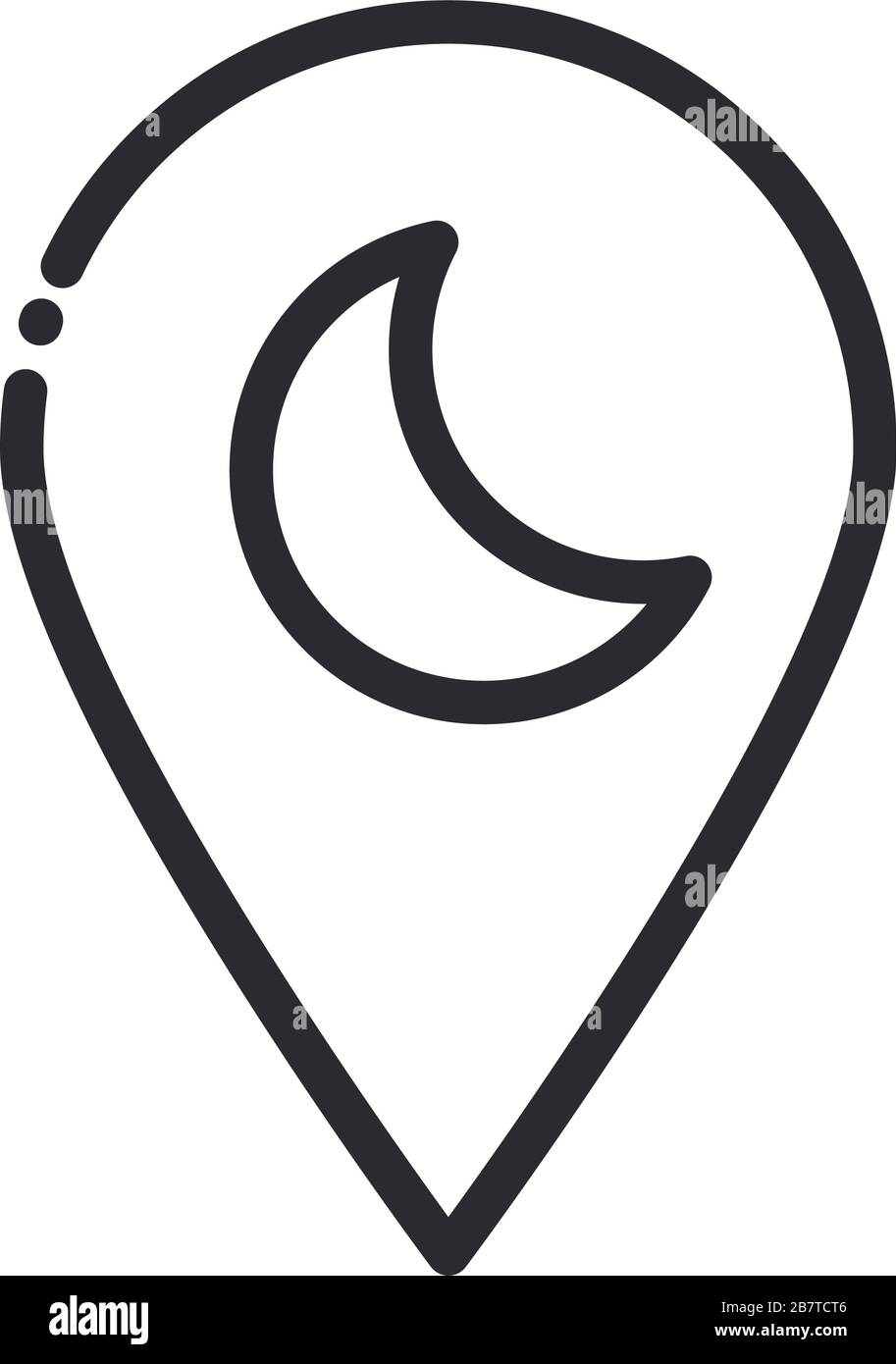 emplacement du pointeur ramadan arabe islamic célébration vectoriel illustration de style de ligne icône Illustration de Vecteur