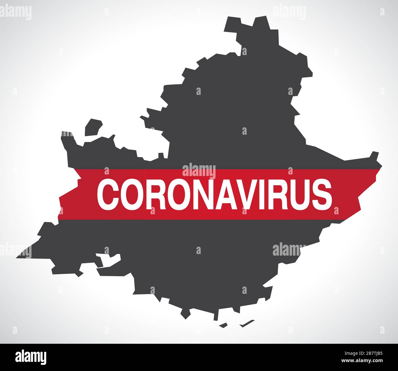 Provence-Alpes-Côte d'Azur FRANCE carte de la région avec illustration d'avertissement de Coronavirus Illustration de Vecteur